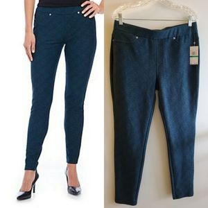 Michael Kors Pull Up Leggings Teal Medallion Pants
